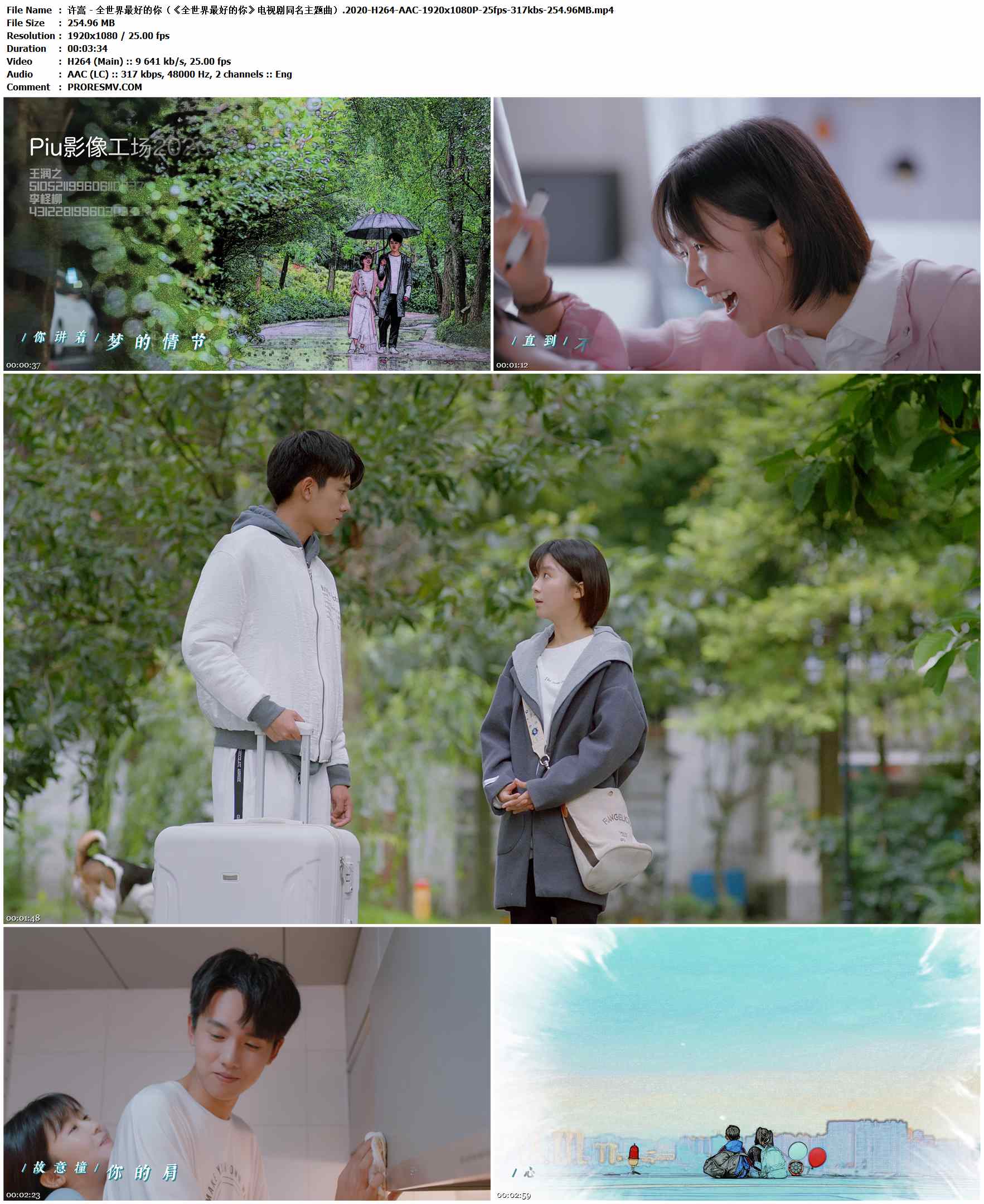 许嵩 - 全世界最好的你（《全世界最好的你》电视剧同名主题曲）.2020-H264-AAC-1920x1080P-25fps-317kbs-254.96MB官方MV_高清MV